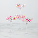 It's Raining Confetti Coupe Glasses, Set of 4
