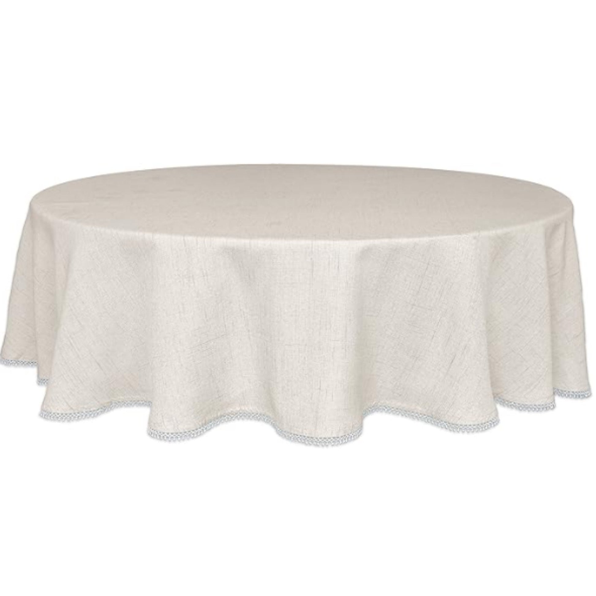 French Perle Solid Natural 70x70 Round Tablecloth